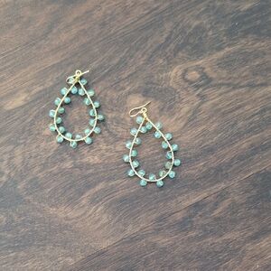 Elegant Gold and Blue Teardrop Earrings